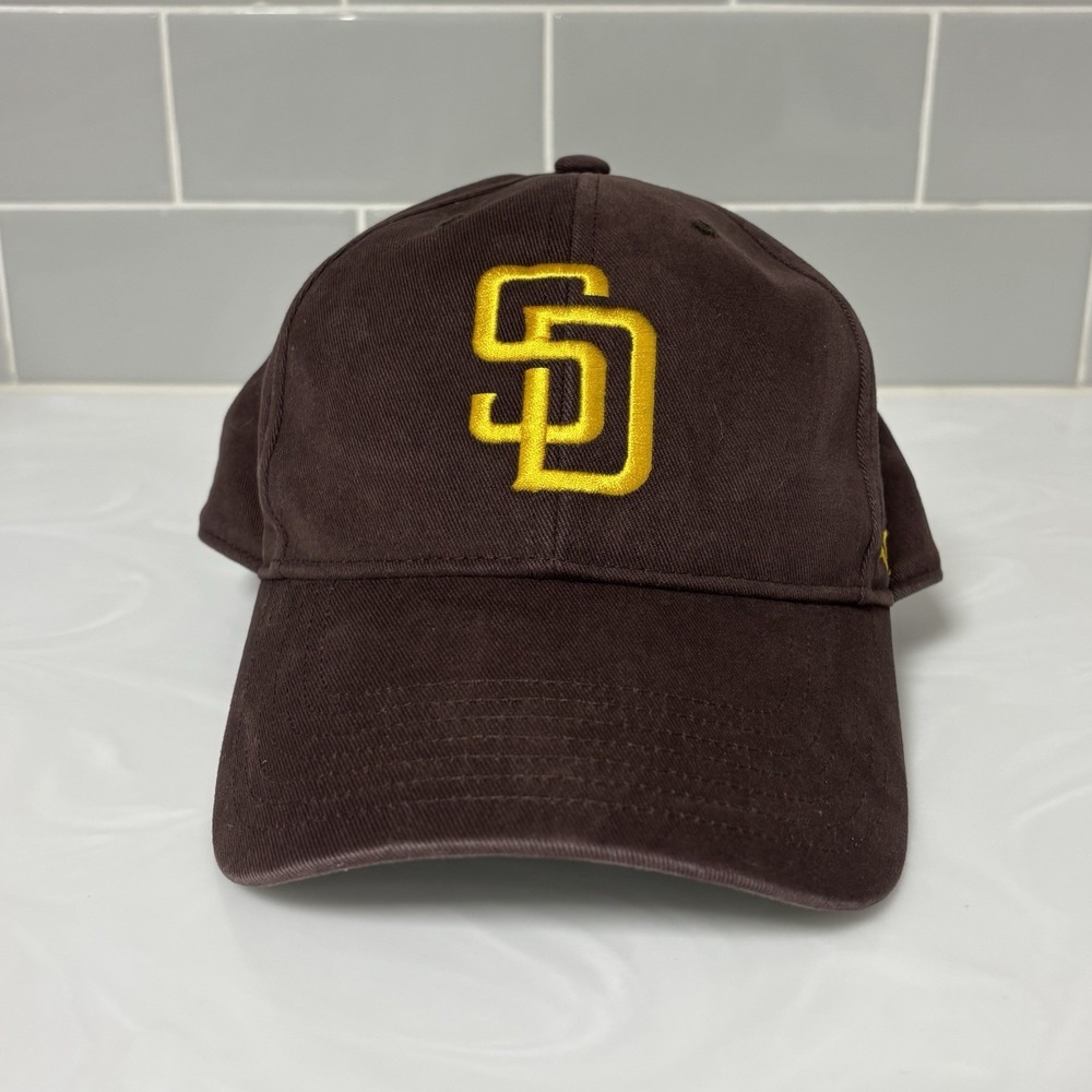 Official San Diego Padres Hat 47 Brand MLB Adjustable Brown Yellow Cap Youth Sz